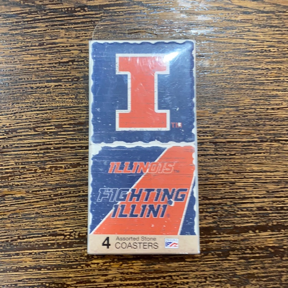 Fighting Illinois stone coasters
